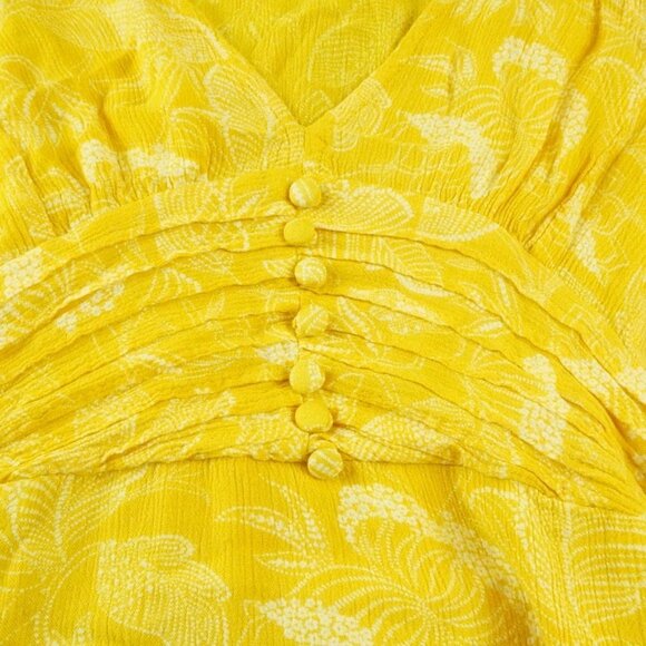 Urban Outfitters Talia Tie Sleeve Mini Dress Womens Small Runch Waist Summer - Picture 5 of 14